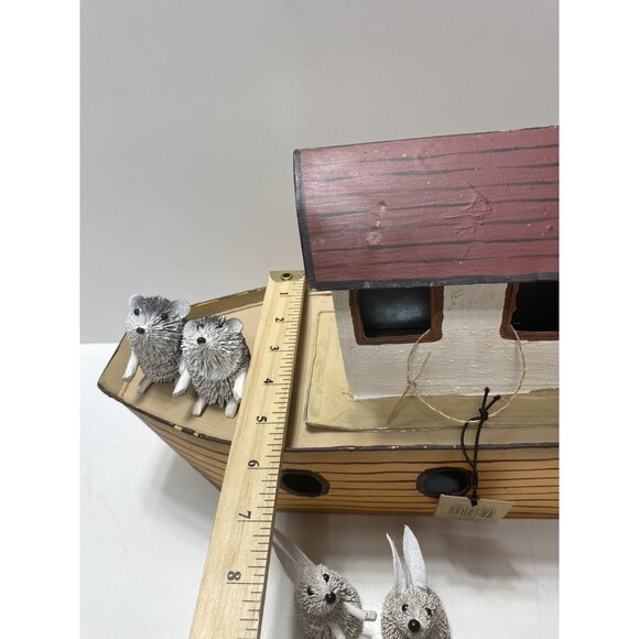 Noah’s Ark Tin boat Ark with Animals and ladder Decoration Brand New - Picture 9 of 15